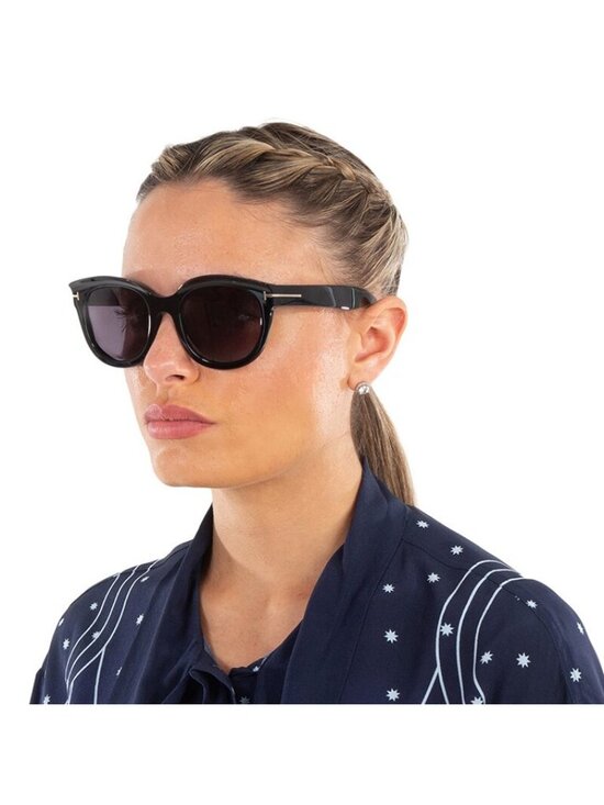 Tom Ford Tamara-02 FT1114 01A Sunglasses Black Oval Frame, Smoke Lenses main image 8
